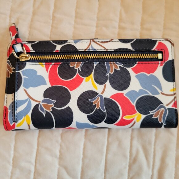 Kate Spade Large Slim Bifold Wallet Cameron Breezy Floral - Picture 2 of 5
